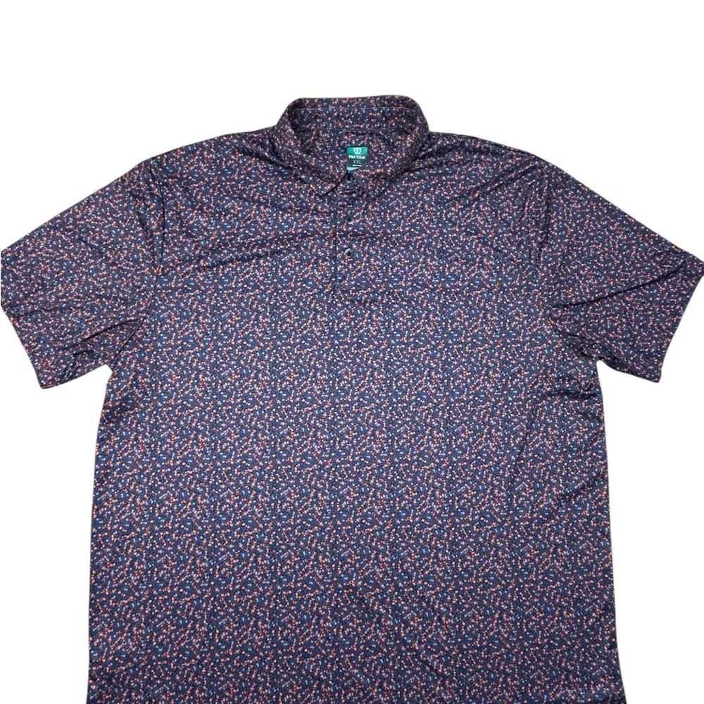 Pro Tour‎ Coolplay Men’s Micro Leaf Print Golf Performance Polo XXL Polyester